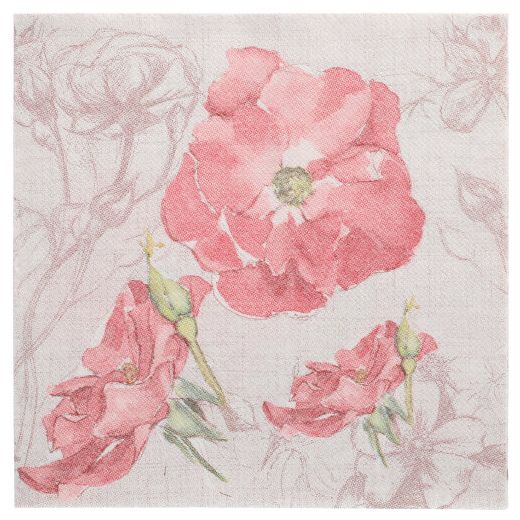 Serviettes "ROYAL Collection" pliage 1/4 40 cm x 40 cm rose "Blossom" 1