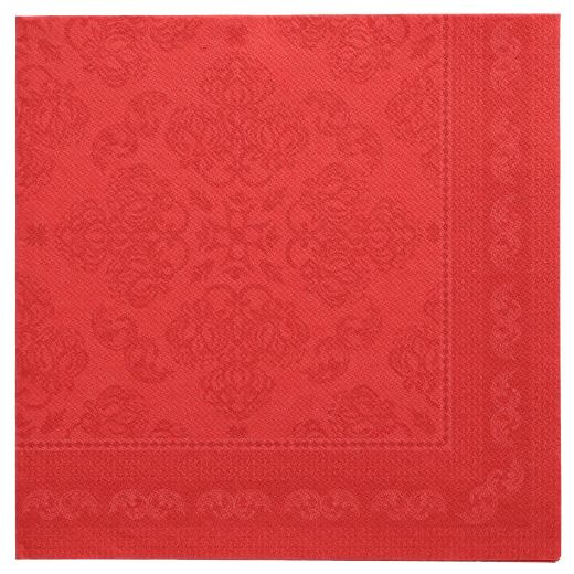 Serviettes "ROYAL Collection" pliage 1/4 40 cm x 40 cm rouge "Arabesque" 1