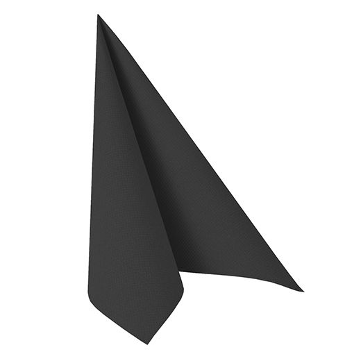 Serviettes "ROYAL Collection" pliage 1/4 40 cm x 40 cm noir avec d'emballage en papier 1