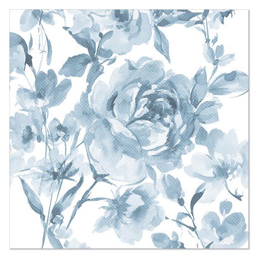 Serviettes "ROYAL Collection" pliage 1/4 40 cm x 40 cm bleu "Rose" 1