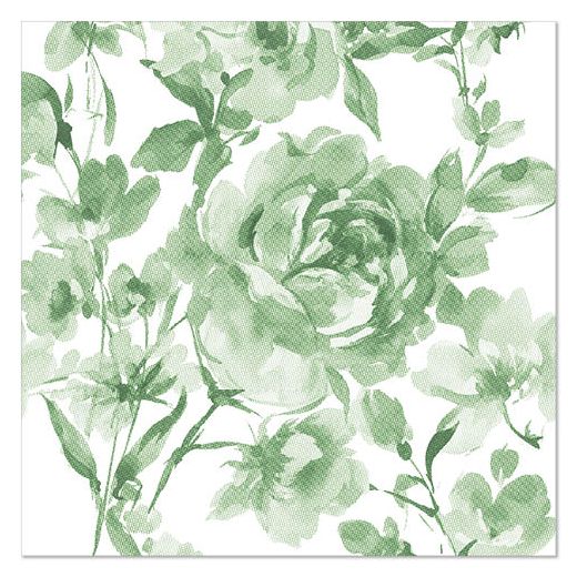 Serviettes "ROYAL Collection" pliage 1/4 40 cm x 40 cm vert foncé "Rose" 1