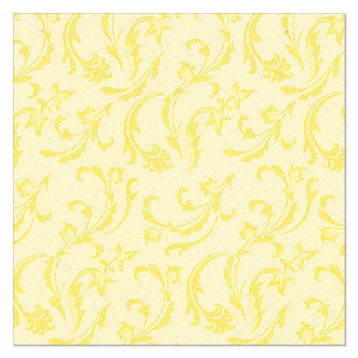 Serviettes "ROYAL Collection" pliage 1/4 40 cm x 40 cm jaune "Damascato" 1