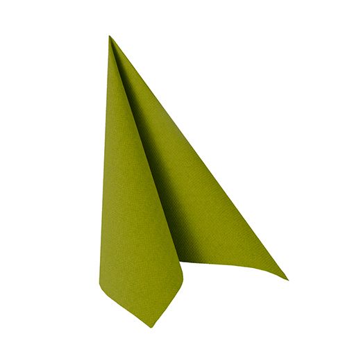 Serviettes "ROYAL Collection" pliage 1/4 25 cm x 25 cm vert olive 1