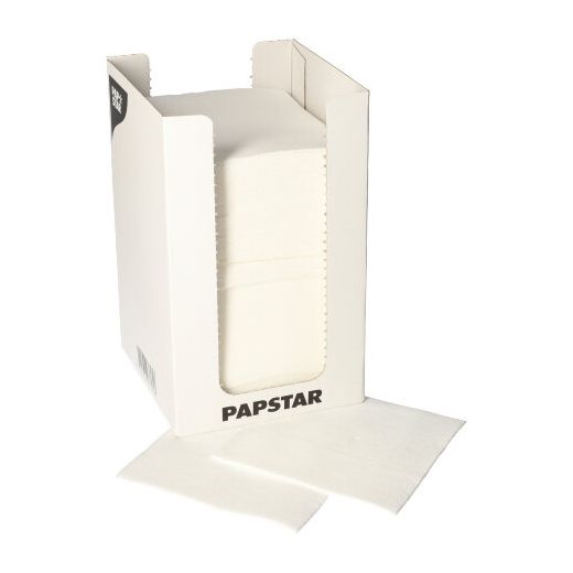 Serviettes, 2 plis "PUNTO" pliage 1/4 20 cm x 20 cm blanc microgaufrée, avec boîte distributrice 1