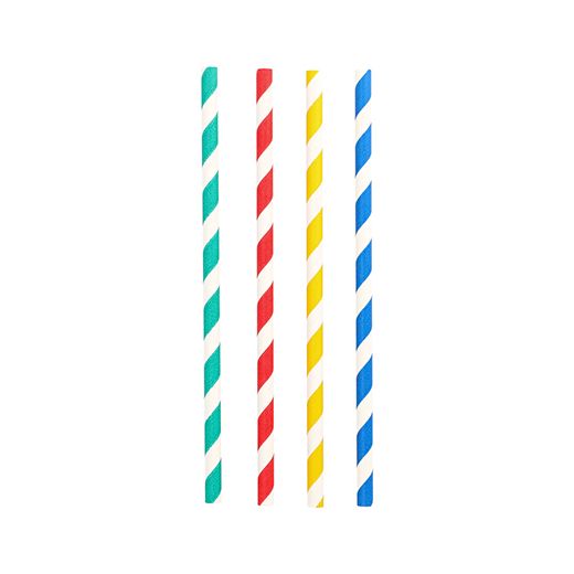 Pailles pour shakes, papier Ø 8 mm · 21 cm couleurs assorties "Stripes" 1