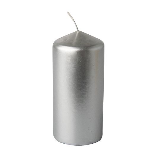 Bougie cylindrique Ø 60 mm · 130 mm argent 1