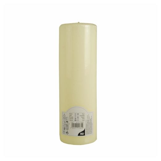 Bougie cylindrique Ø 80 mm · 250 mm ivoire "Ivory" à tête plate 1