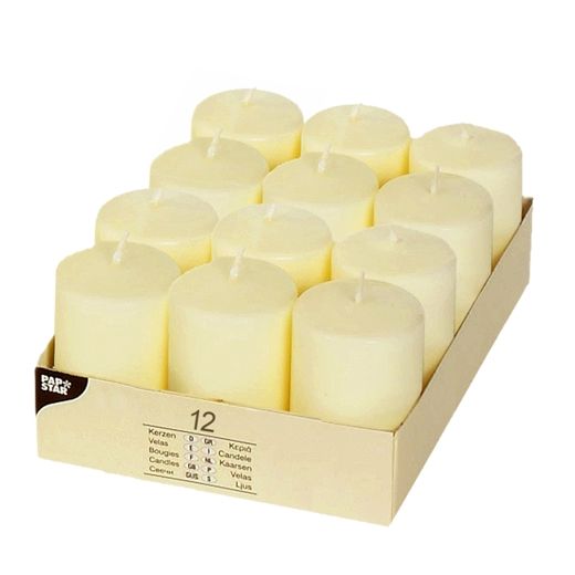 Bougies cylindriques Ø 40 mm · 60 mm ivoire "Ivory" à tête plate 1
