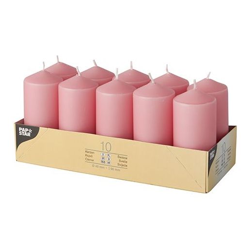 Bougies cylindriques Ø 40 mm · 90 mm rose foncé 1