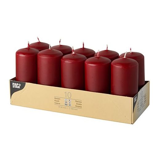 Bougies cylindriques Ø 40 mm · 90 mm bordeaux 1