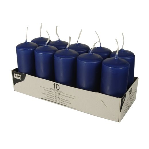 Bougies cylindriques Ø 40 mm · 90 mm bleu foncé 1