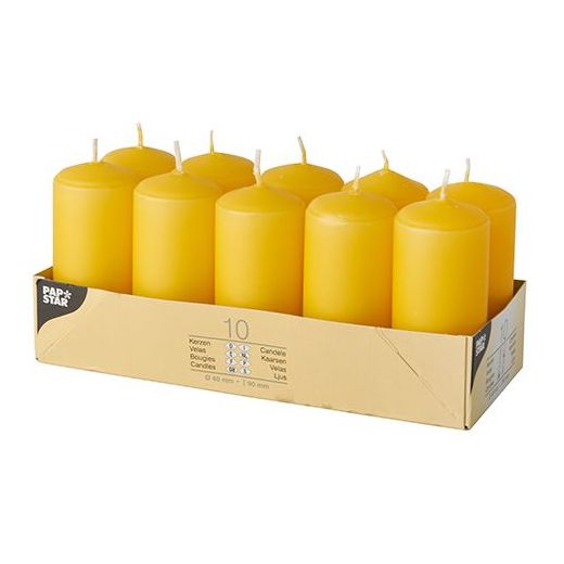 Bougies cylindriques Ø 40 mm · 90 mm or jaune 1