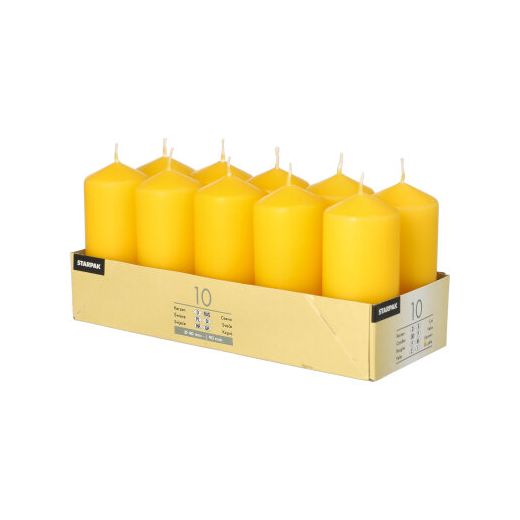 Bougies cylindriques Ø 40 mm · 90 mm or jaune 1