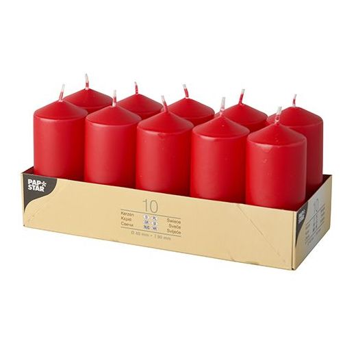 Bougies cylindriques Ø 40 mm · 90 mm rouge 1