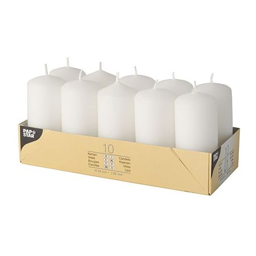 Bougies cylindriques Ø 40 mm · 90 mm blanc 1