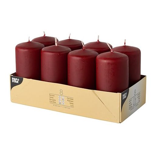 Bougies cylindriques Ø 50 mm · 100 mm bordeaux 1