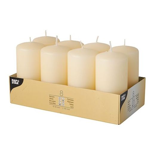 Bougies cylindriques Ø 50 mm · 100 mm crème 1
