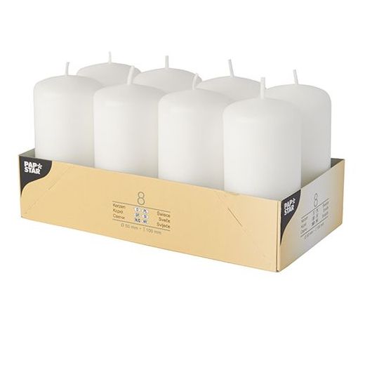Bougies cylindriques Ø 50 mm · 100 mm blanc 1