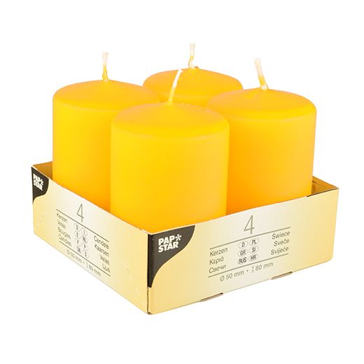 Bougies cylindriques Ø 50 mm · 80 mm jaune 1
