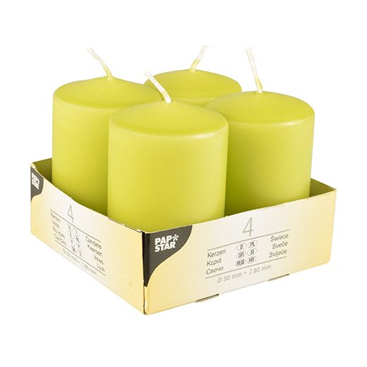 Bougies cylindriques Ø 50 mm · 80 mm kiwi 1