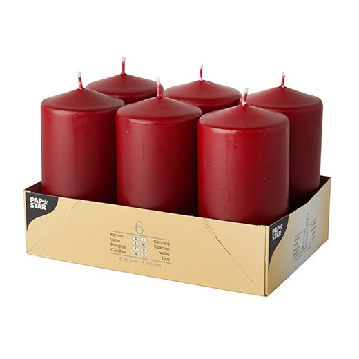 Bougies cylindriques Ø 60 mm · 115 mm bordeaux 1