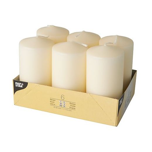 Bougies cylindriques Ø 60 mm · 115 mm crème 1