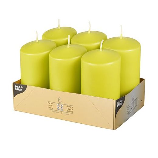 Bougies cylindriques Ø 60 mm · 115 mm kiwi 1