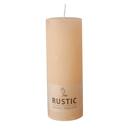 Bougie cylindrique Ø 68 mm · 190 mm crème "Rustic" teinté dans la masse 1
