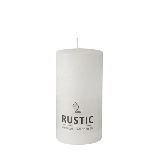 Bougie cylindrique Ø 68 mm · 130 mm blanc "Rustic" teinté dans la masse 1
