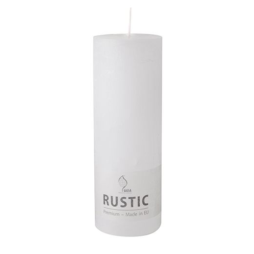 Bougie cylindrique Ø 68 mm · 190 mm blanc "Rustic" teinté dans la masse 1