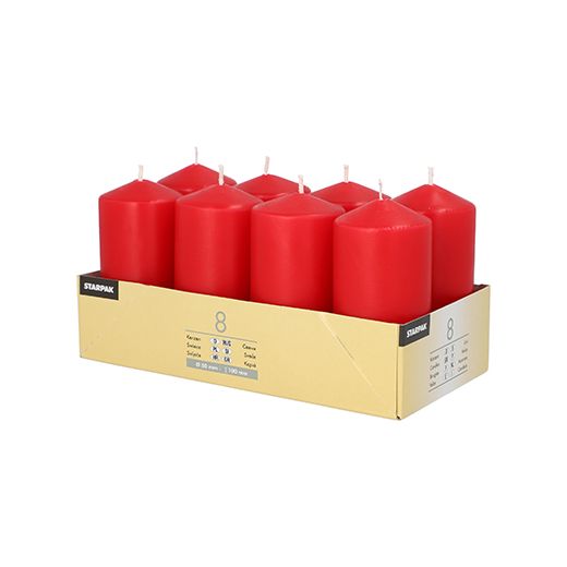Bougies cylindriques Ø 50 mm · 100 mm rouge 1