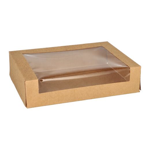 Plats à Sushi carton, couche PLA rectangulaire 4,5 cm x 19,5 cm x 14 cm marron 1