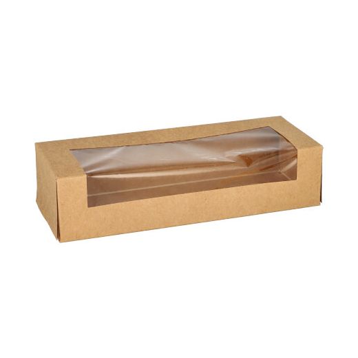 Plats à Sushi carton, couche PLA rectangulaire 4,5 cm x 19,5 cm x 7 cm marron 1