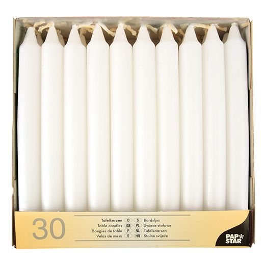 Bougies de table Ø 2,1 cm · 19,6 cm blanc 1