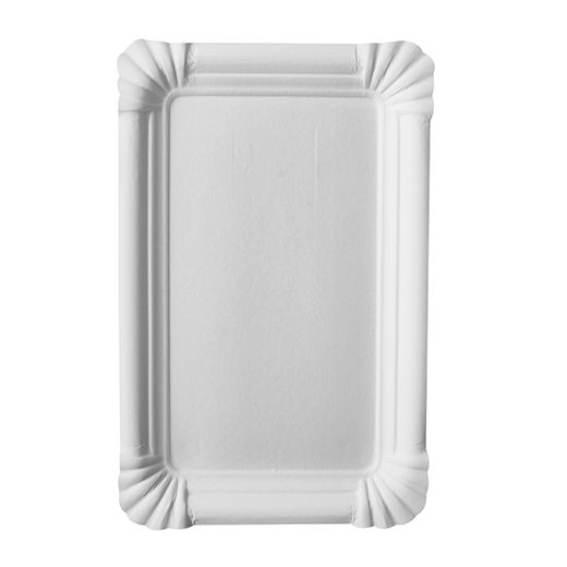 Assiettes, carton "pure" rectangulaire 13 cm x 20 cm blanc 1