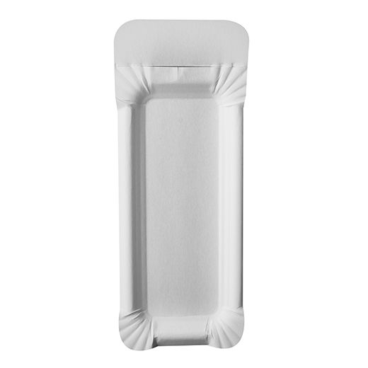 Assiettes, carton "pure" rectangulaire 8 cm x 21 cm blanc avec poignée 1