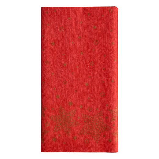 Nappe, aspect tissu, Airlaid 120 cm x 180 cm rouge "Christmas Shine" 1