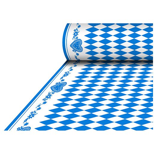 Nappe, aspect textile, Airlaid 25 m x 1,18 m "Bavarois bleu" 1