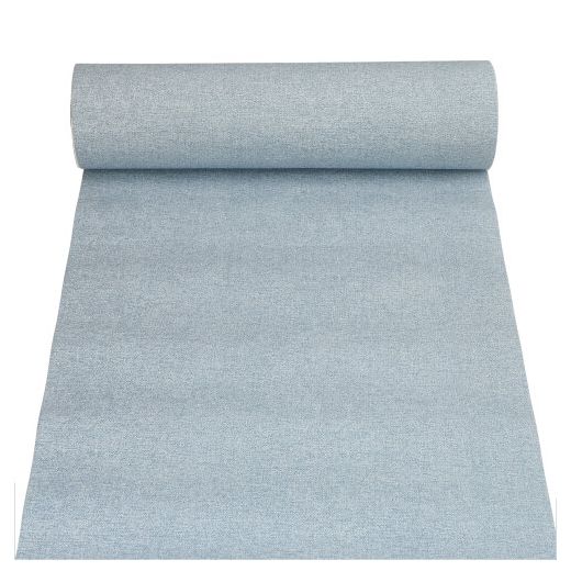 Chemin de table, aspect tissu, PV-tissu "ROYAL Collection" 24 m x 40 cm bleu artique "Textile" 1
