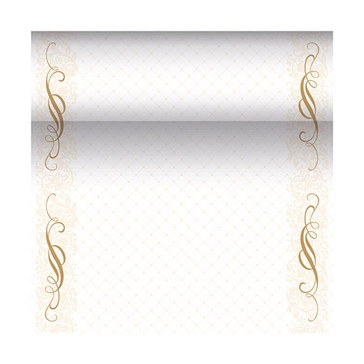 Chemin de table, aspect tissu, PV-tissu "ROYAL Collection" 24 m x 40 cm or "Megan" 1