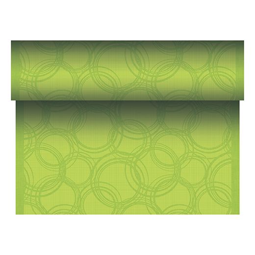 Chemin de table, aspect tissu, PV-tissu "ROYAL Collection" 24 m x 40 cm vert anis "Bubbles" 1