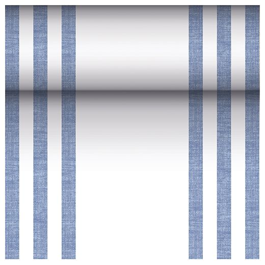 Chemin de table, aspect tissu, PV-tissu "ROYAL Collection" 24 m x 40 cm bleu "Lines" 1