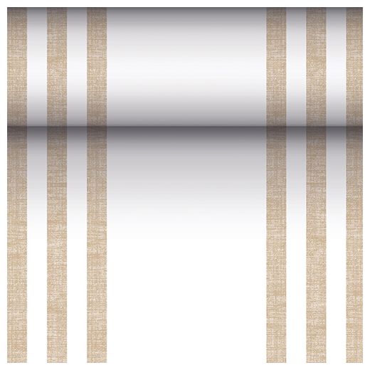 Chemin de table, aspect tissu, PV-tissu "ROYAL Collection" 24 m x 40 cm sable "Lines" 1