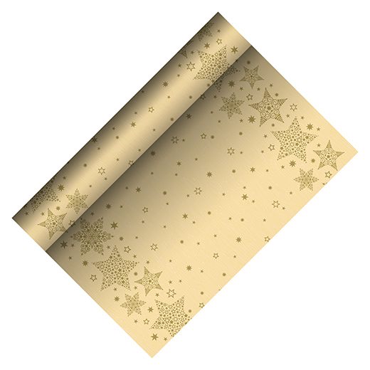 Chemin de table, aspect textile, Airlaid 3 m x 40 cm crème "Christmas Shine" 1