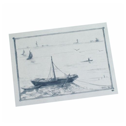 Sets de table, papier 30 cm x 40 cm blanc "Canot" 1