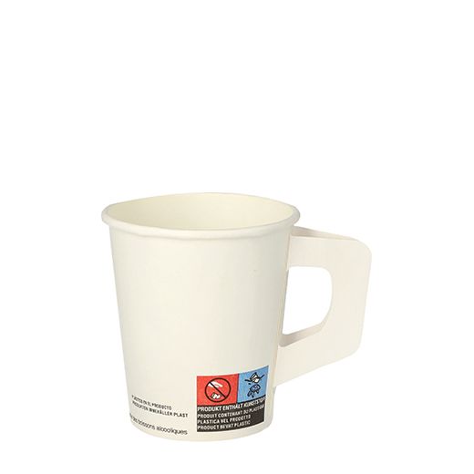 Gobelets avec poignées, carton 0,18 l Ø 7,3 cm · 7,8 cm blanc 1