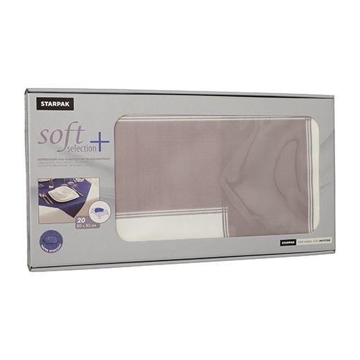 Surnappe, aspect tissu, non tissée "soft selection plus" 80 cm x 80 cm gris "Frame" 1