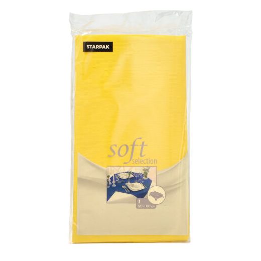 Nappe, aspect textile, non tissée "soft selection" 120 cm x 180 cm jaune 1