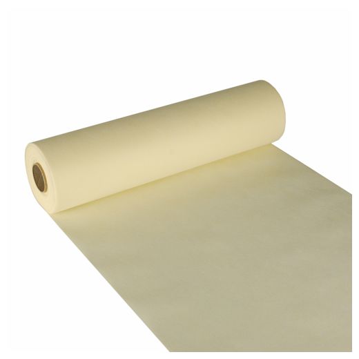 Chemin de table, aspect tissu, non tissé "soft selection" 24 m x 40 cm crème 1