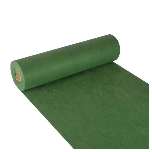 Chemin de table, aspect tissu, non tissé "soft selection" 24 m x 40 cm vert foncé 1